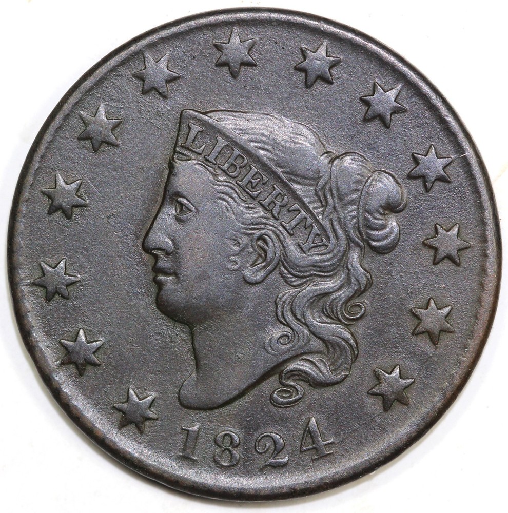 1824 1c Coronet or Matron Head Large Cent