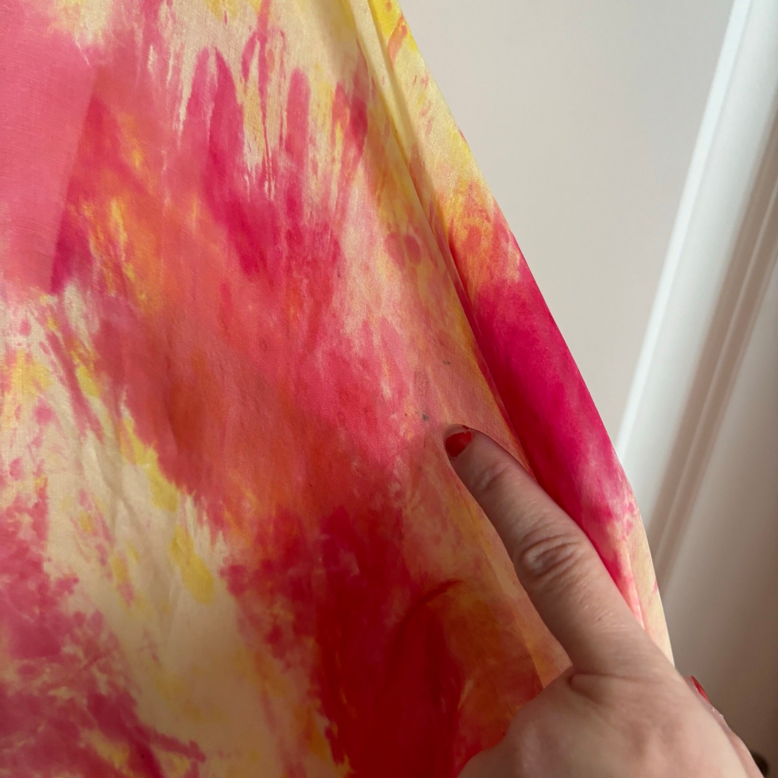 Stunning Silk Women’s Tie Dye Multicolor Kaftan Boho Ethereal Coverup OS