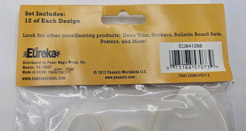 36 NEW Snoopy EASTER EGG cardstock CUTOUT Classroom Teacher Decor EUREKA 3diff