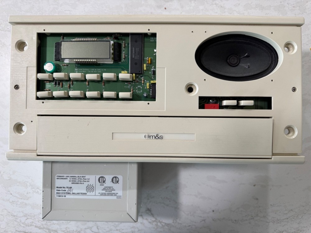 M&S Systems Model MC602 Intercom Panel with Box, Transformer, Chime Module Works