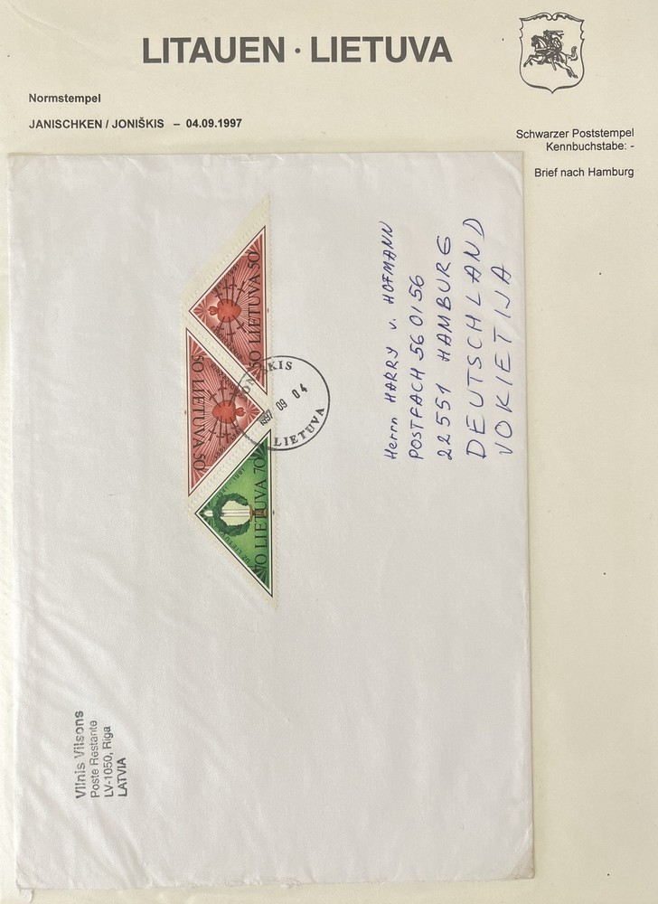LITHUANIA 1990s/2009 Covers FDC x 19 Incl. Triangulars LA291