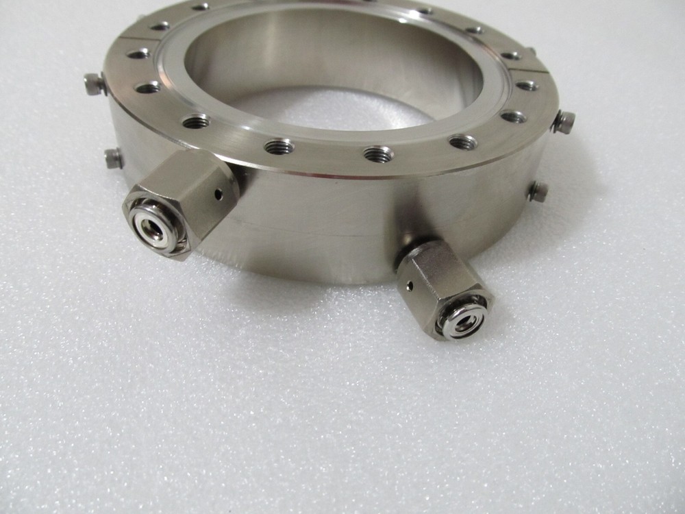 6" Conflat Flange Threaded Coupling Ring w/ 2 VCR 1/4" Sideport - Vacuum Part