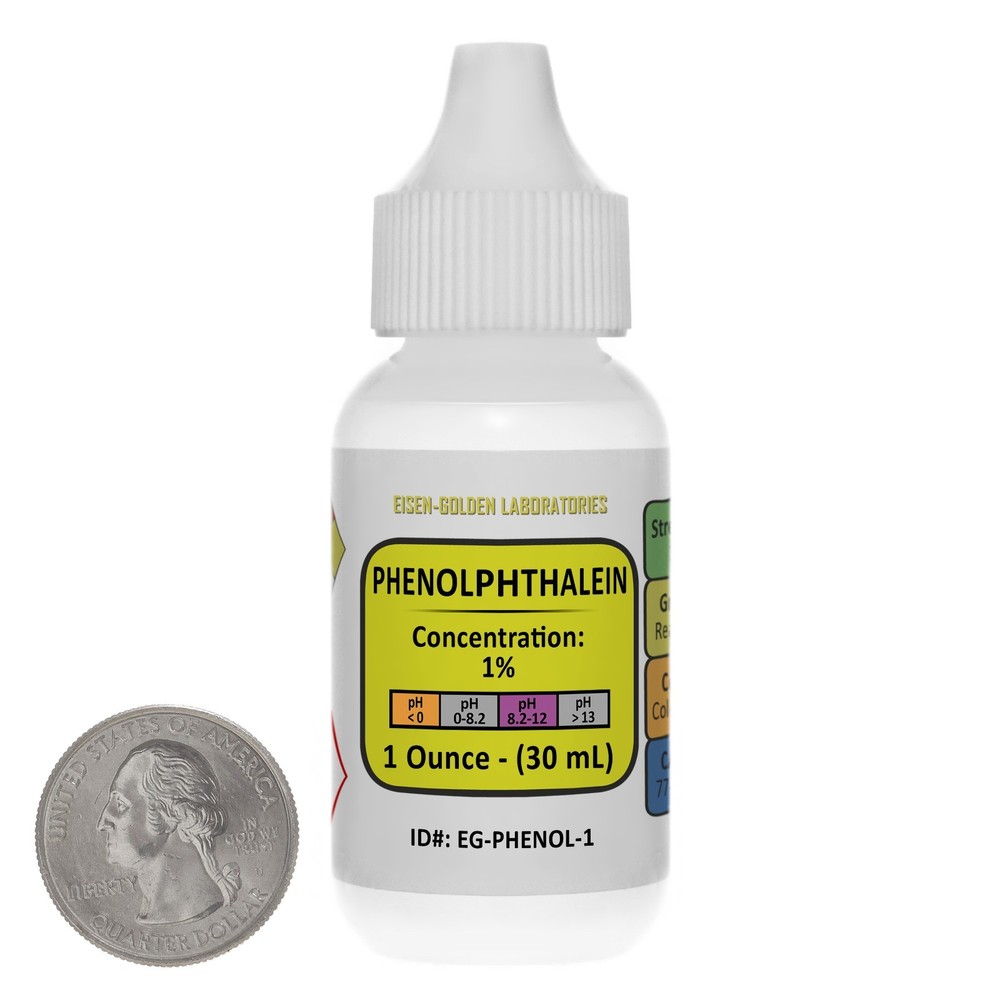 Phenolphthalein Indicator [1% Solution] Reagent Grade 1 Oz in a Dropper Bottle