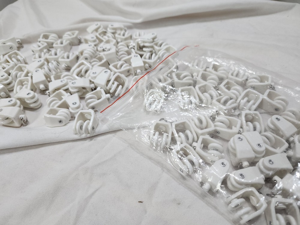 Curtain Track Roller Hook Mute Wheel Rollers Hook Ball Pulley, Approx. 100pcs