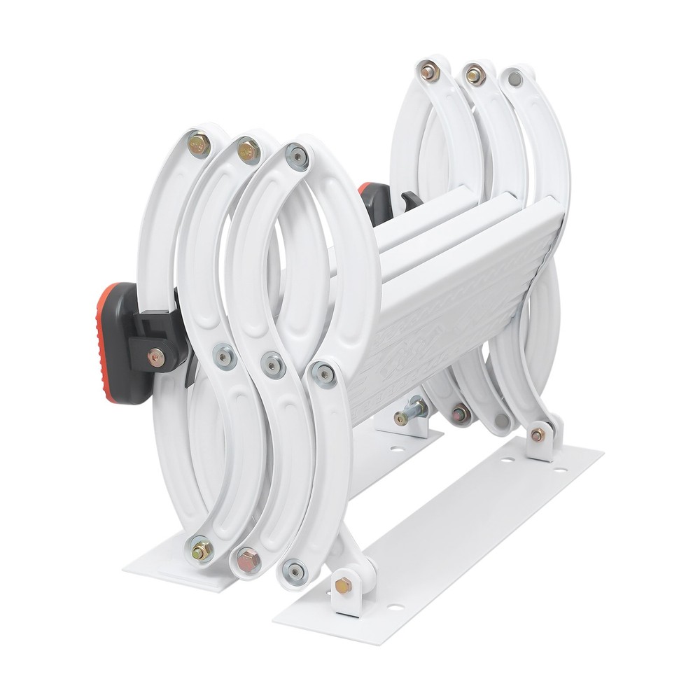 3 Steps White Wall Mounted Retractable Ladder Pull Down Telescoping Step Ladder