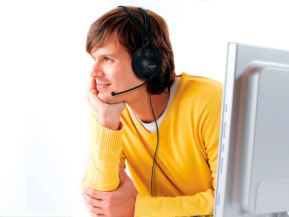 Wired Headset with Microphone Echo Cancelling Lightweight Headset PHILIPS M1900