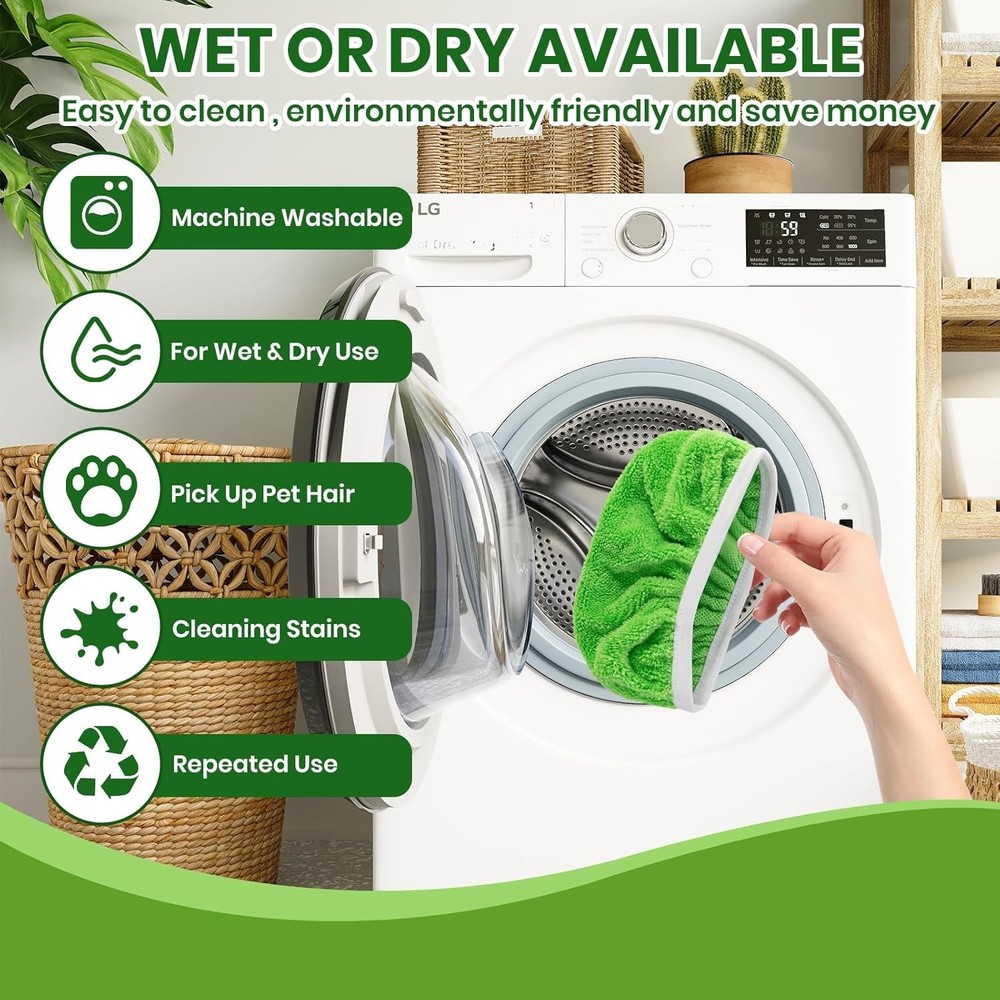 Universal Fit Mop Pads - Machine-Washable Microfiber 6-Pack for Easy Cleaning