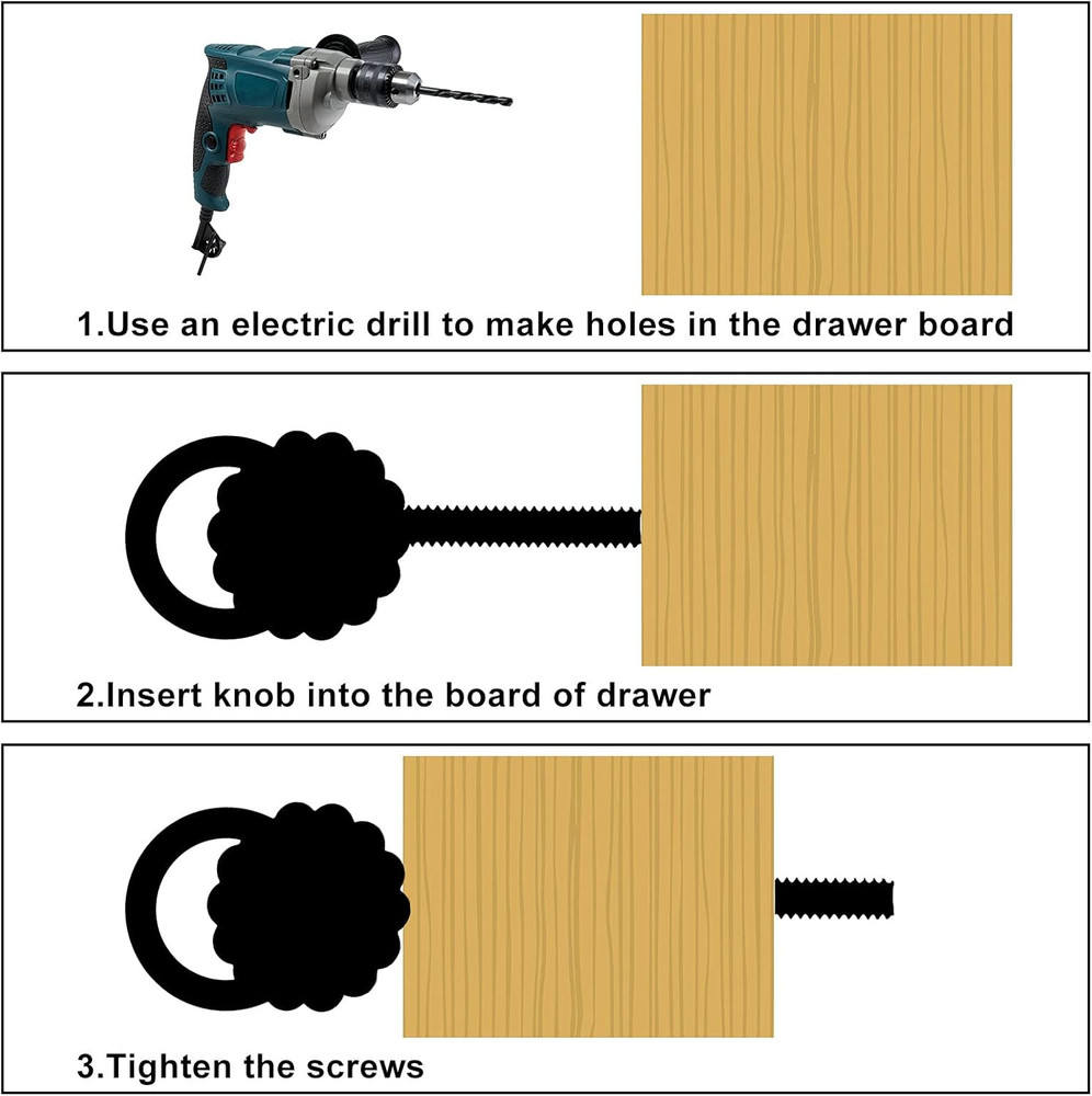 4 Pieces Bronze Antique Brass Ring Pulls Handle, Vintage Style Ring Pulls Knobs