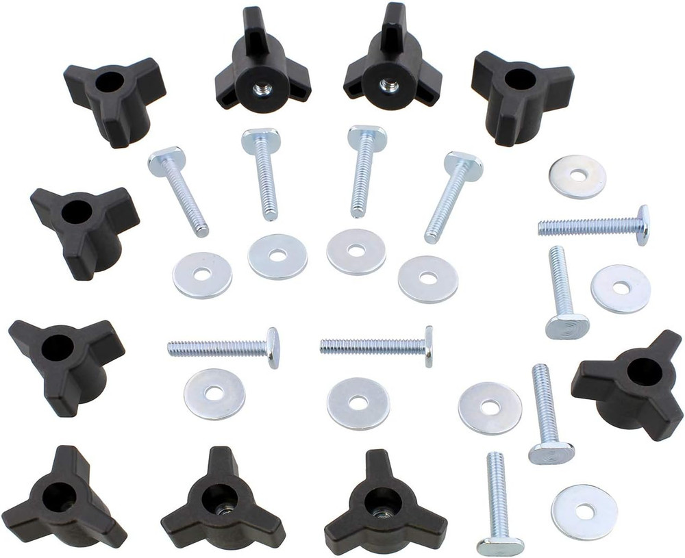 3 Star Knobs Kit - 10Pk 1/4In-20 Threaded Knob Set with Jig Knobs and Bolts for
