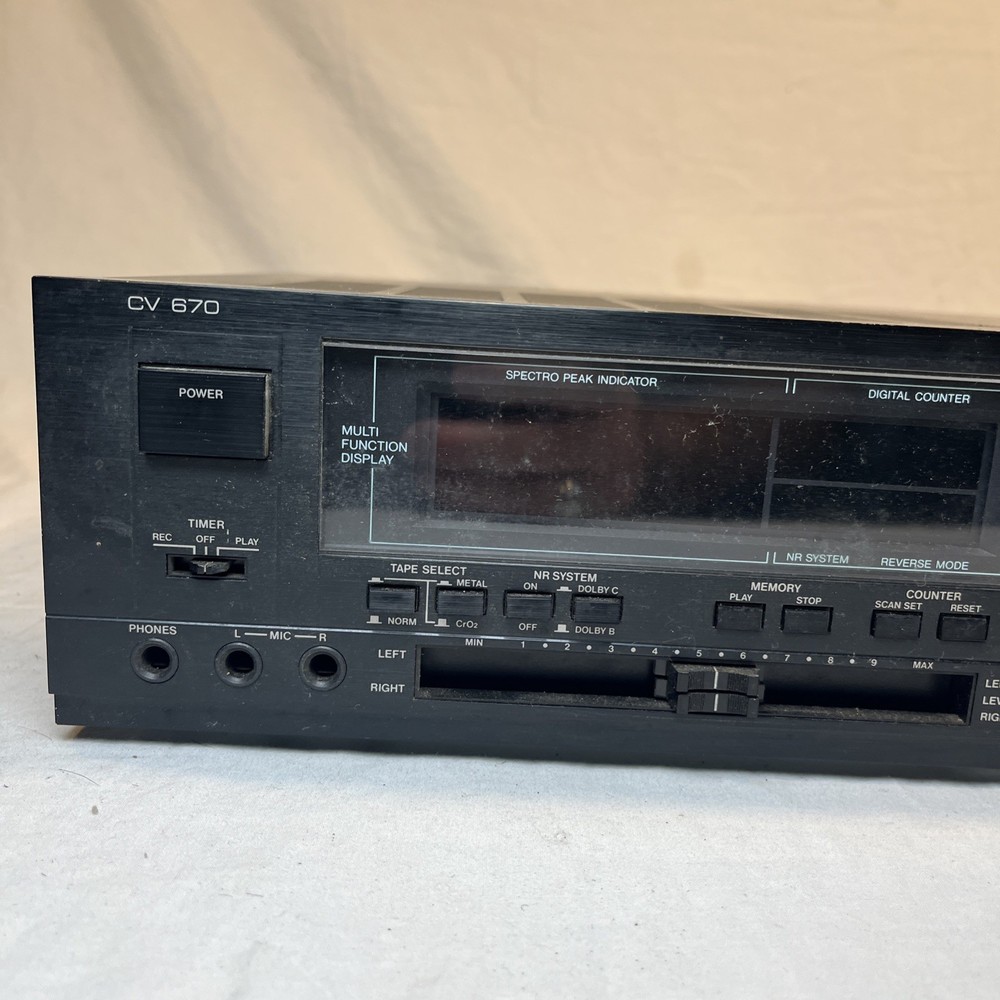 Zenith CV670 Auto-Reverse Stereo Cassette Deck. Tested & Working