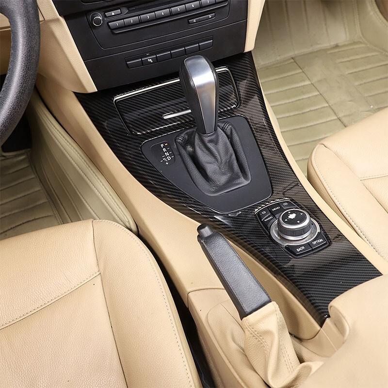 Carbon Fiber Look Center Console Control Panel Cover For BMW E90 E92 E93 08-2012