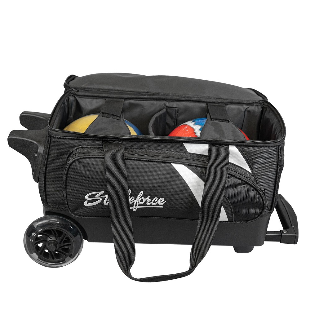 KR Strikeforce Cruiser Smooth Black/White 2 Ball Roller Bowling Bag
