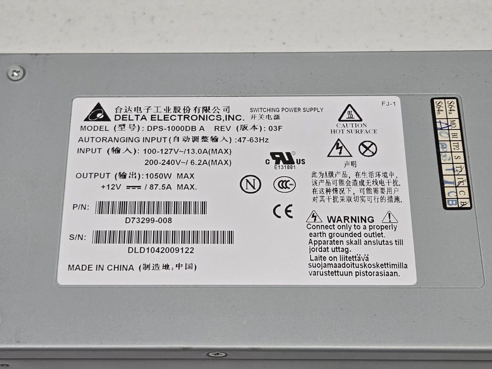 Intel MFSYS25 Modular Server System DPS-1000DB A 1050W Switching PSU-D73299-008