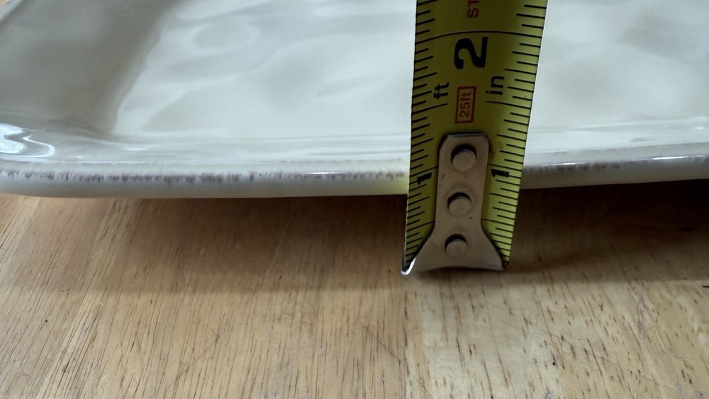 Rachael Ray Cucina Almond Cream Rectangular Serving Platter NEW