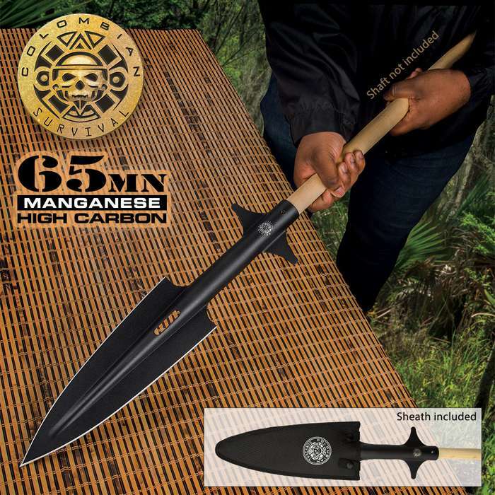 11" EXTRA LARGE Spearhead Hunting Survival Spear Head Carbon Steel Fishing New