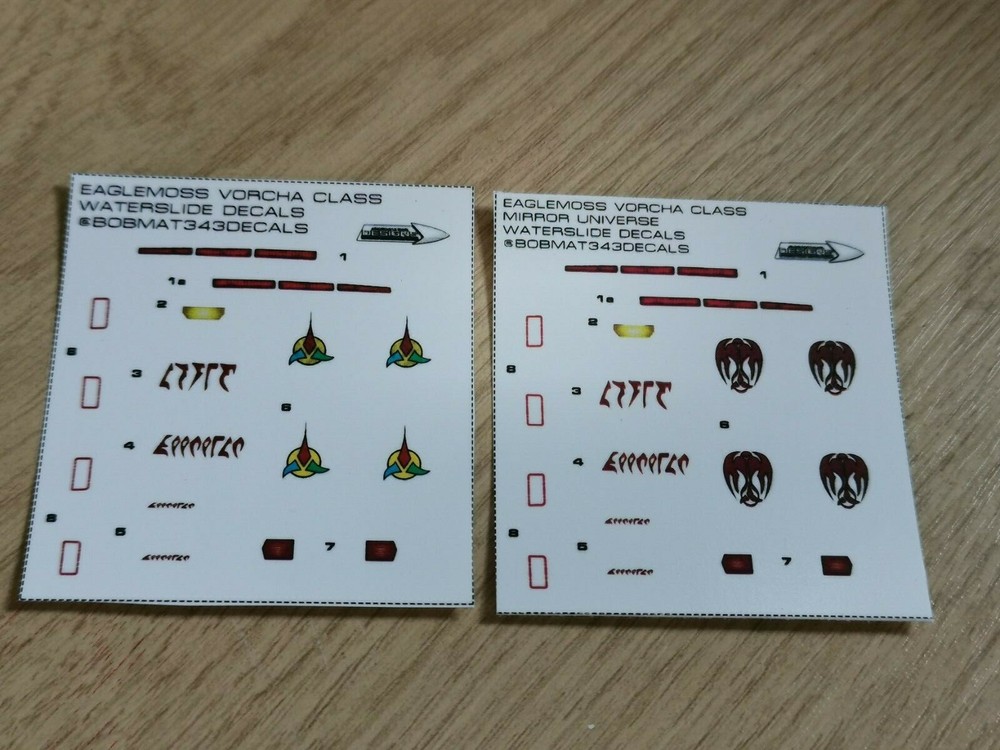 NO MODEL - KLINGON VORCHA CLASS - CUSTOM DECALS - Star Trek EAGLEMOSS