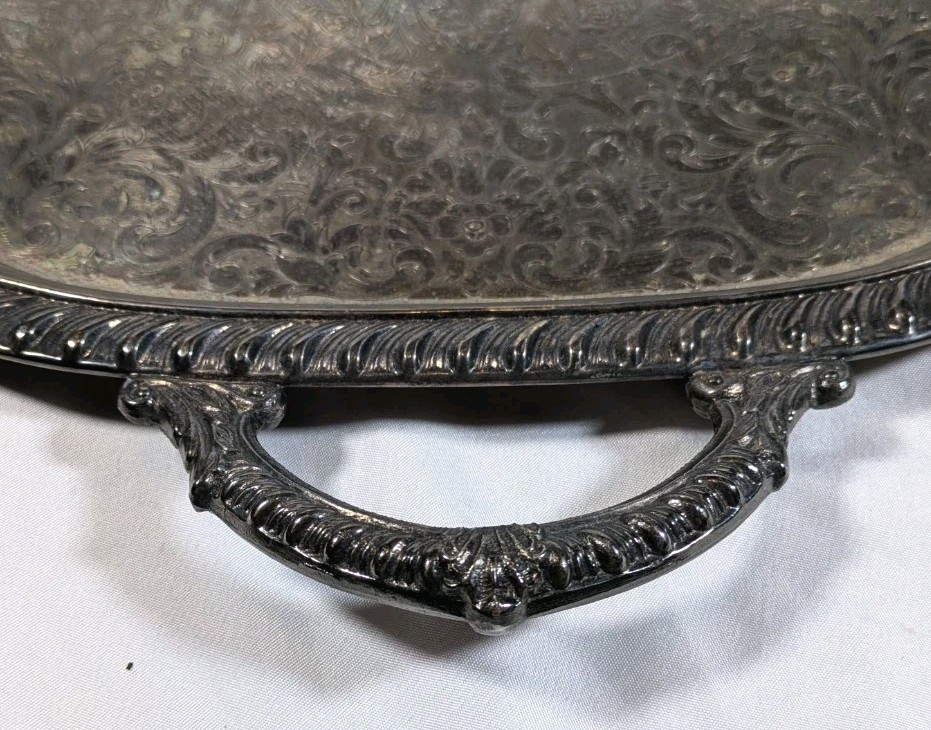 Vintage Silverplate Serving Tray Leonard Silver MRRS Mfg Corp Made In USA