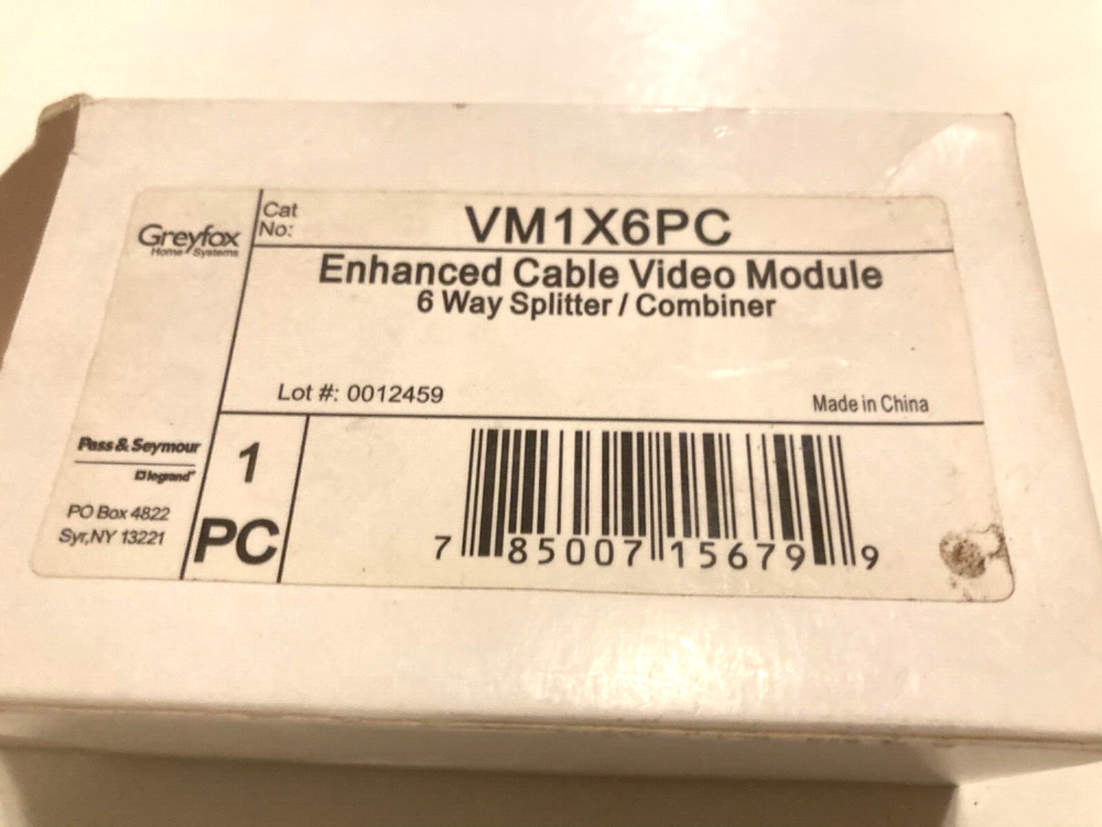 Greyfox Home Systems Enhanced 6 Way Cable Video Module Splitter Combiner VM1X6PC