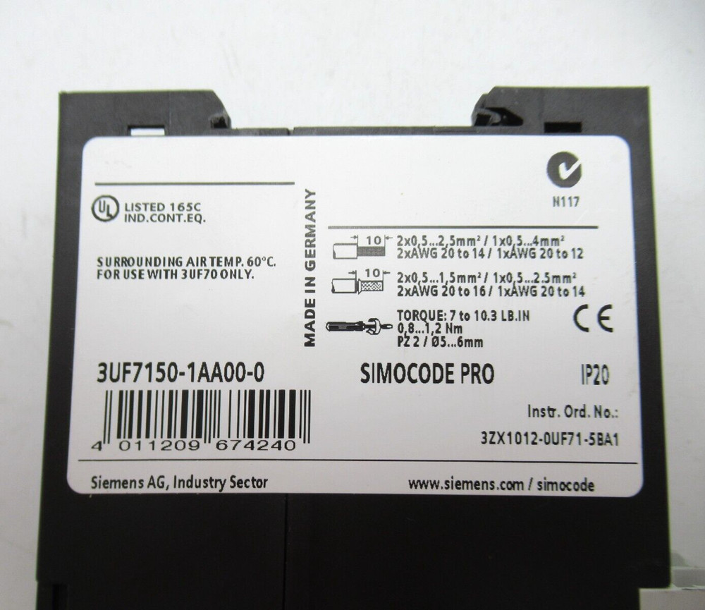 Siemens 3UF7150-1AA00-0 Simocode Pro Decoupling Module New Open Box
