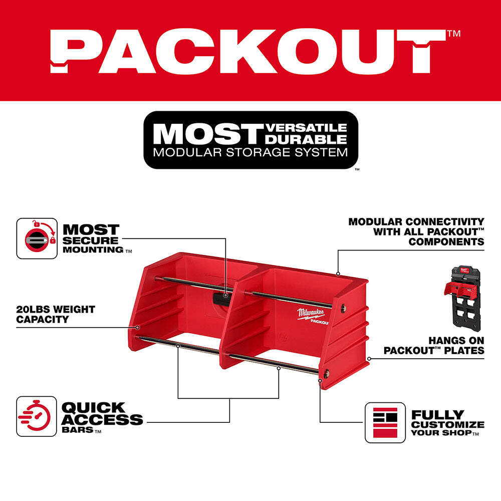 Milwaukee 48-22-8340 PACKOUT Reinforced Tool Rack