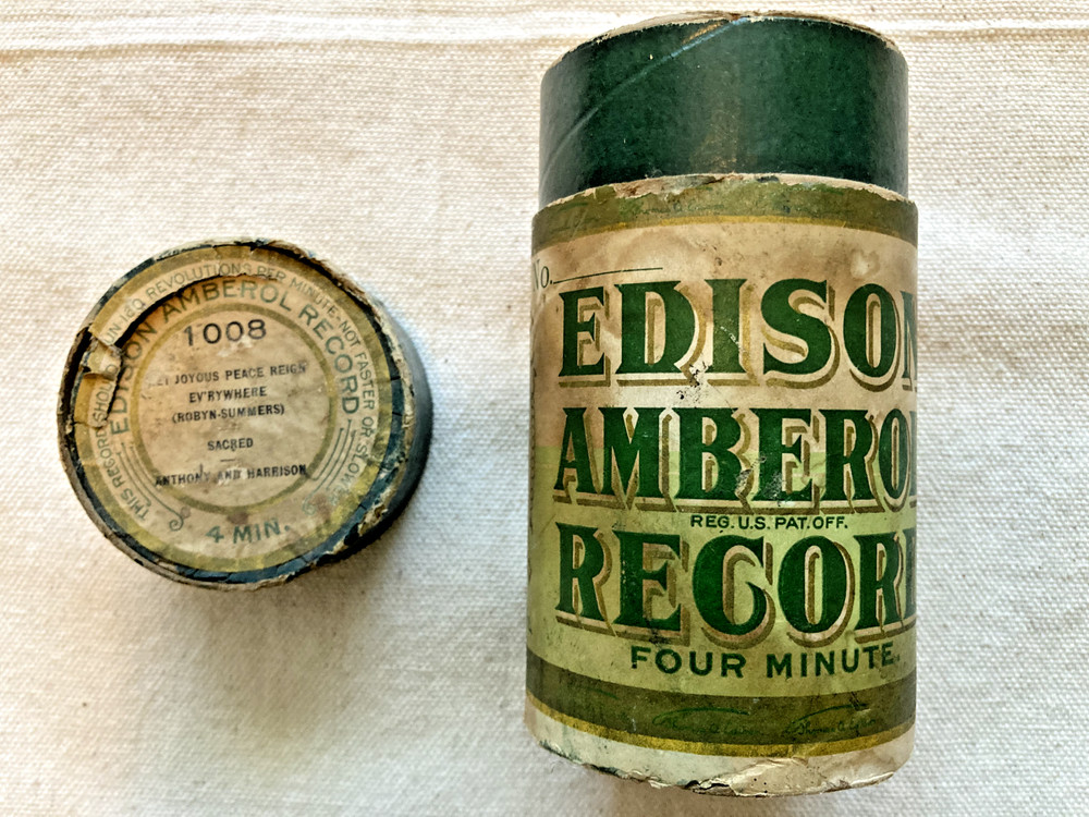 EDISON Green Amberol Cylinder Record. Empty tube only.
