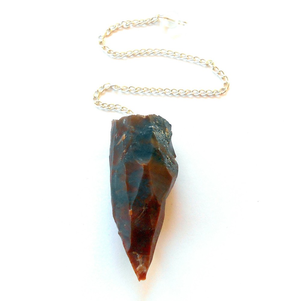 Raw Fancy Jasper Gemstone Pendulum for Divination and Dowsing