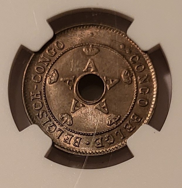 Belgian Congo 1927 10 Cents MS65 NGC