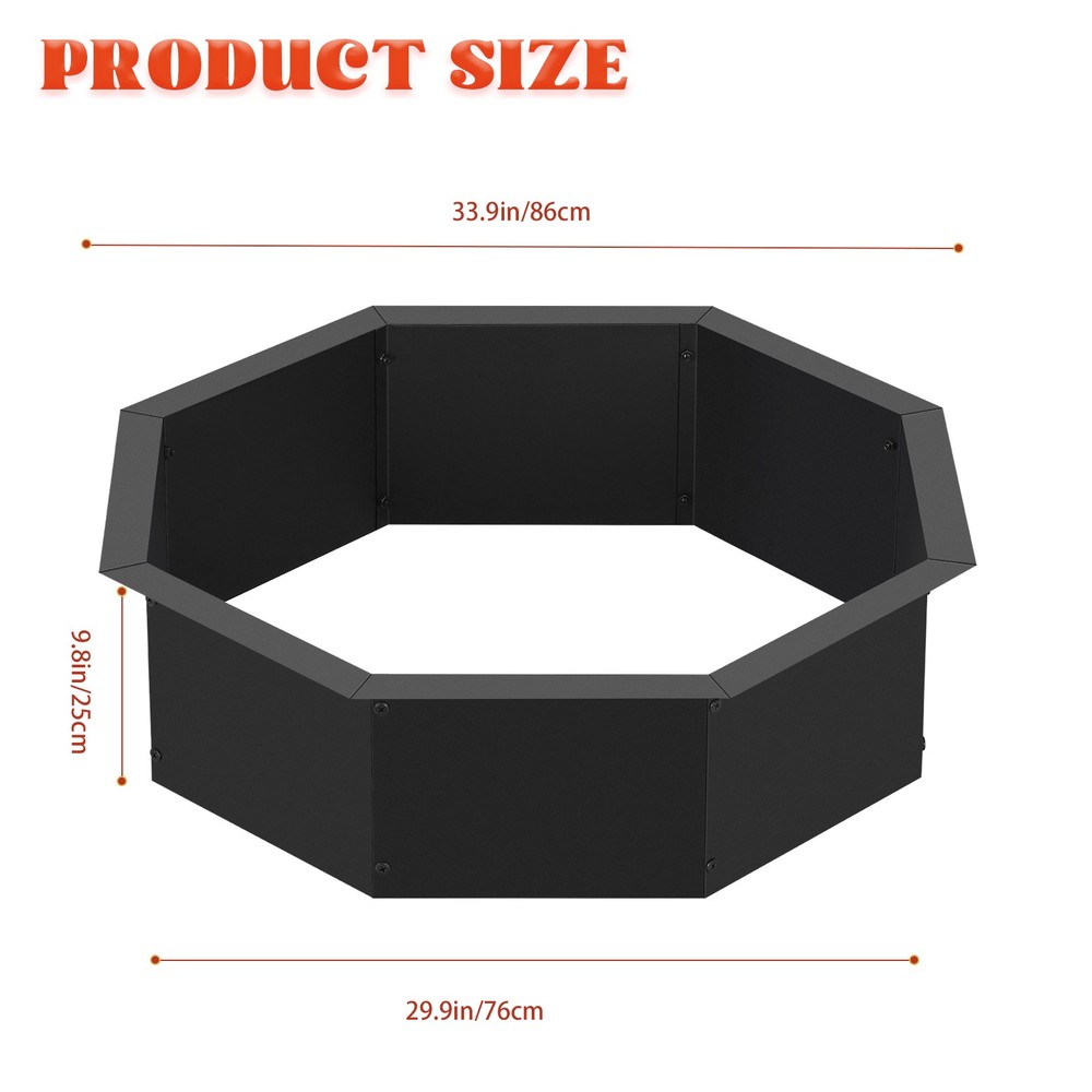 30 Inch Fire Pit for Outside Wood Buring,Heavy Duty Matel Campfire Ring for Yard