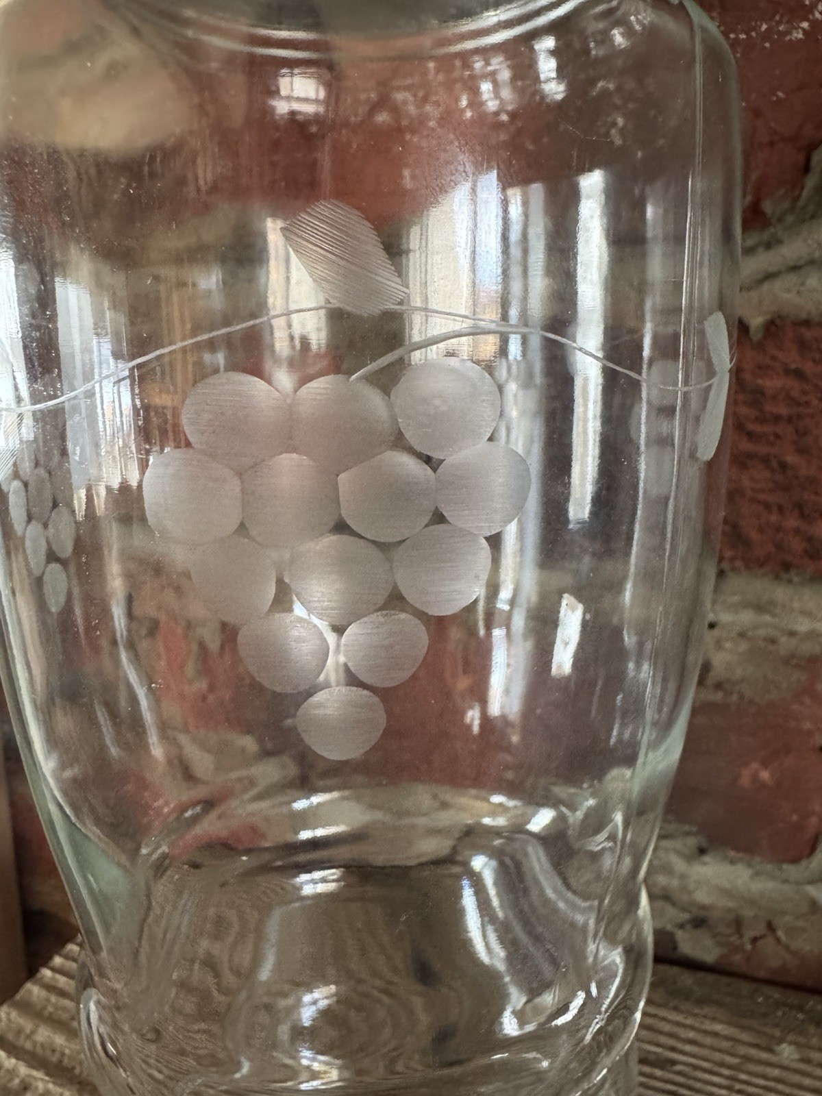 Etched Floral Design Vintage Cocktail Shaker