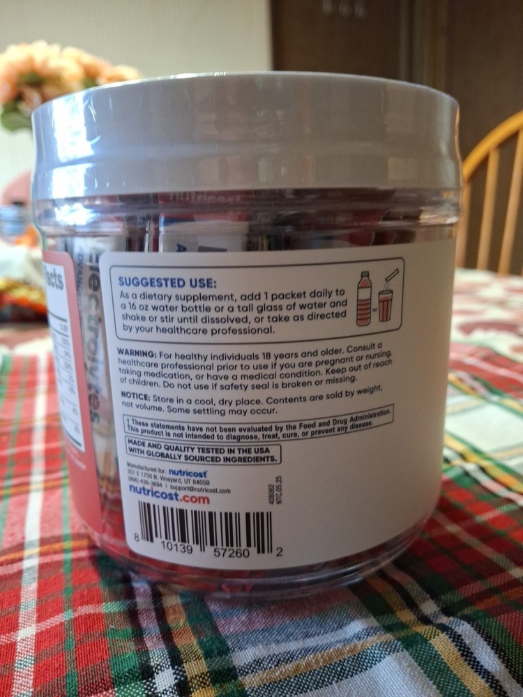 Nutricost Electrolyte Complex Drink Mix Powder (Fruit Punch) 120 Servings