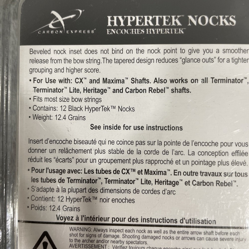 Carbon Express Archery CX Maxima TM HyperTek Nocks - Black Model W3422