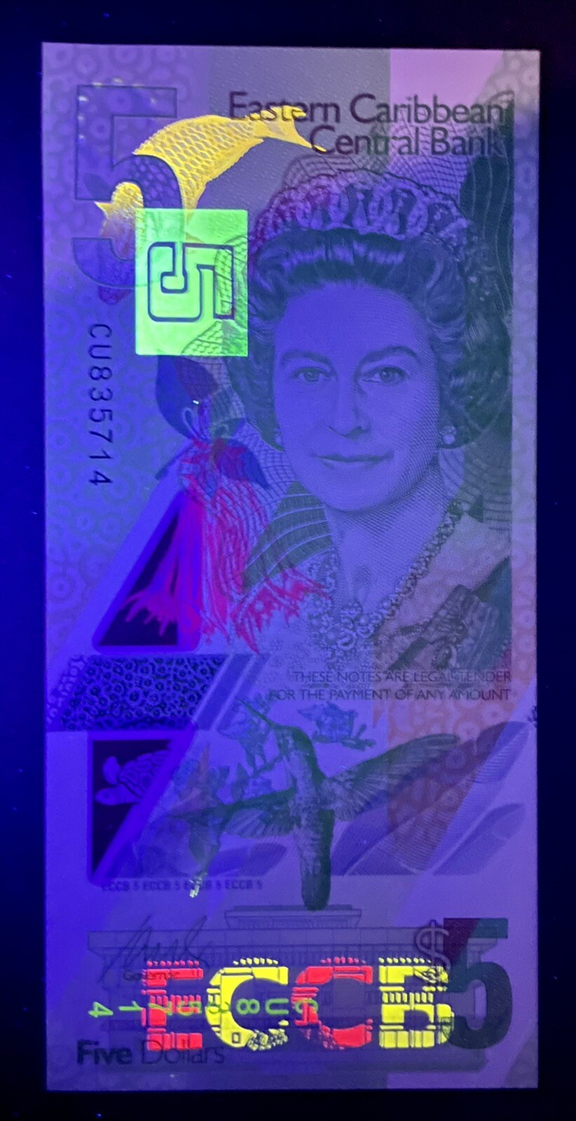 East Caribbean 3 Pcs SET 5, 10, 20 Dollars, 2019 P-New QE II Polymer UNC