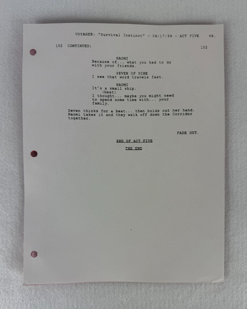 Star Trek Voyager “Survival Instinct” Final Draft Studio Script 06/27/1999