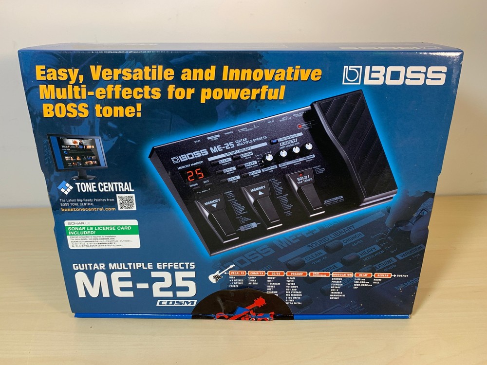 BOSS ME-25 Guitar Multi-Effects Processor w/ box + Inst Cable + 9v Power Adaptor