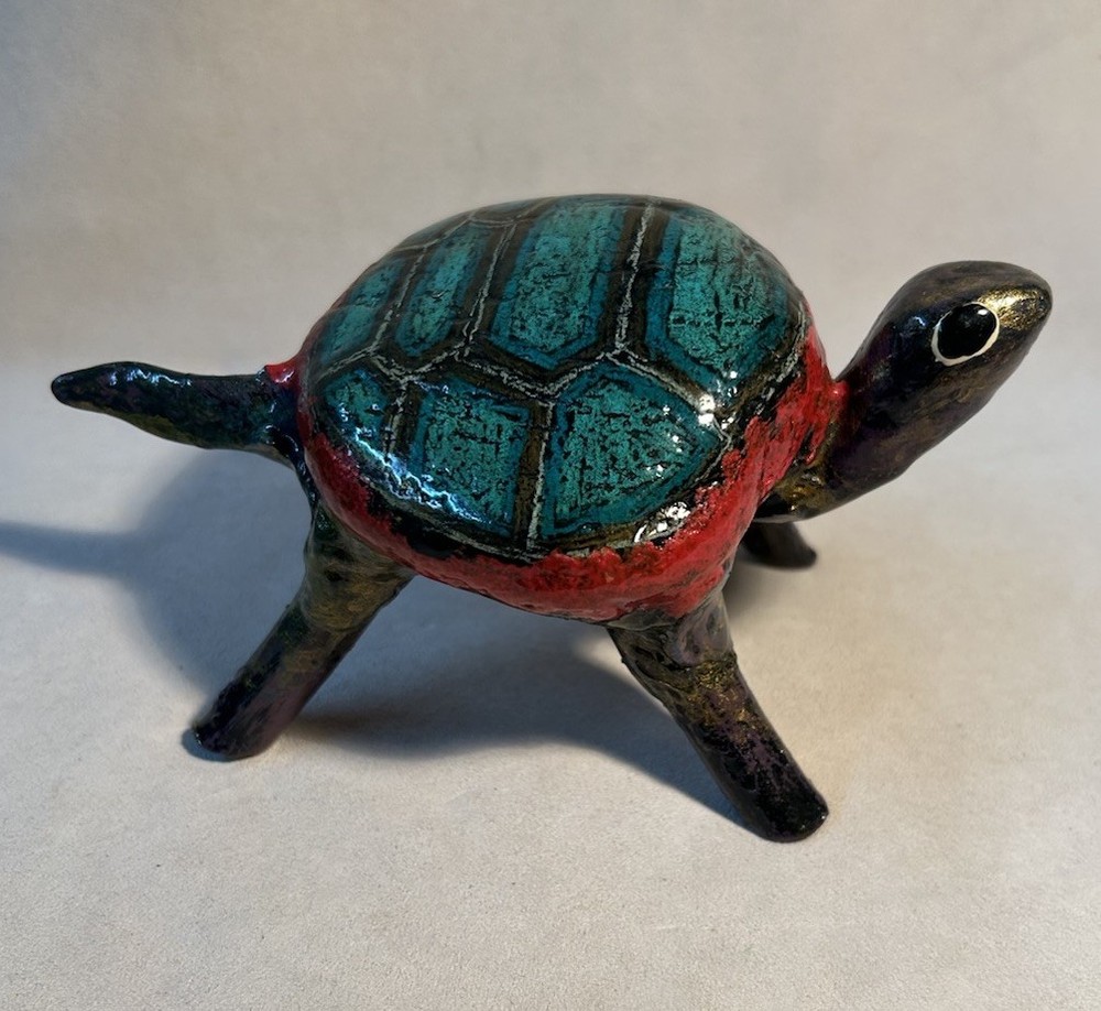 VTG Mixed Materials Handmade Turtle Figurine