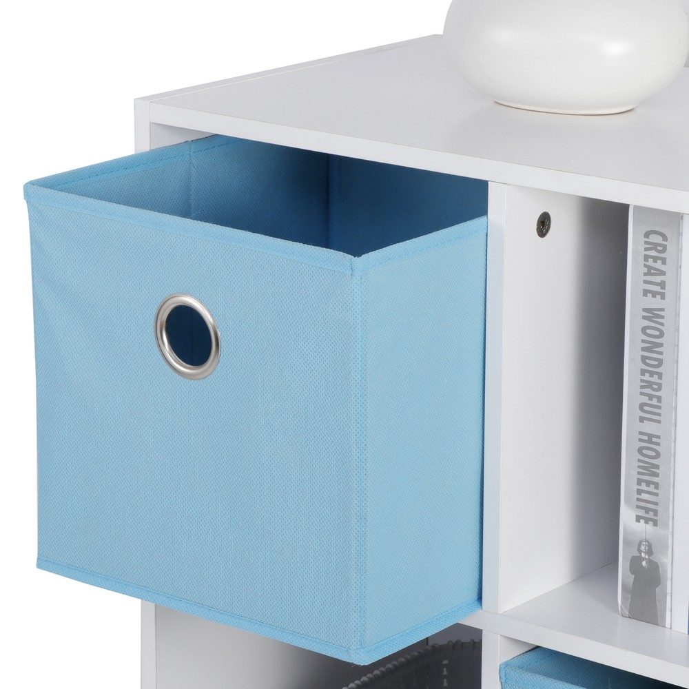 6 Cube Cubby Storage Shelf Cabinet Organizer Stackable Bookcase with 3 Drawers