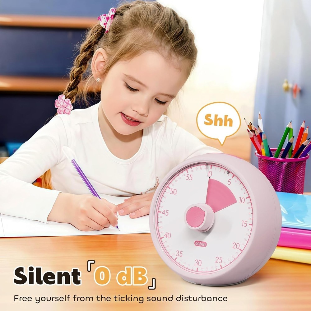 Visual Timer for Kids 60-Minute - Countdown Timer with Optional Alarm, Focus ...