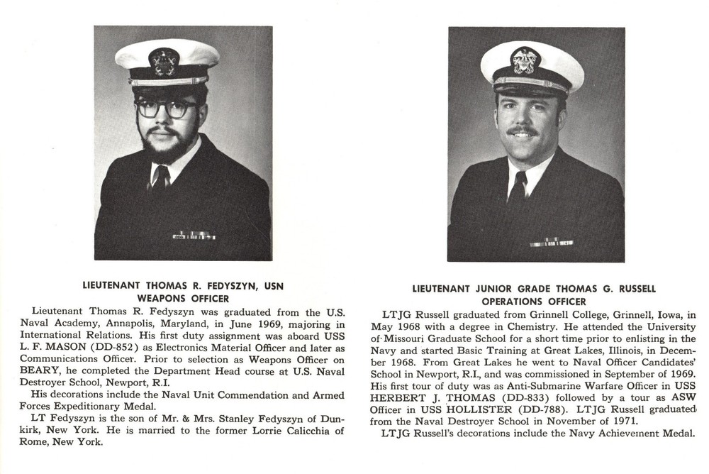 ☆ USS DONALD B. BEARY DE-1085 NAVY COMMISSIONING PROGRAM LOG 1972 ☆