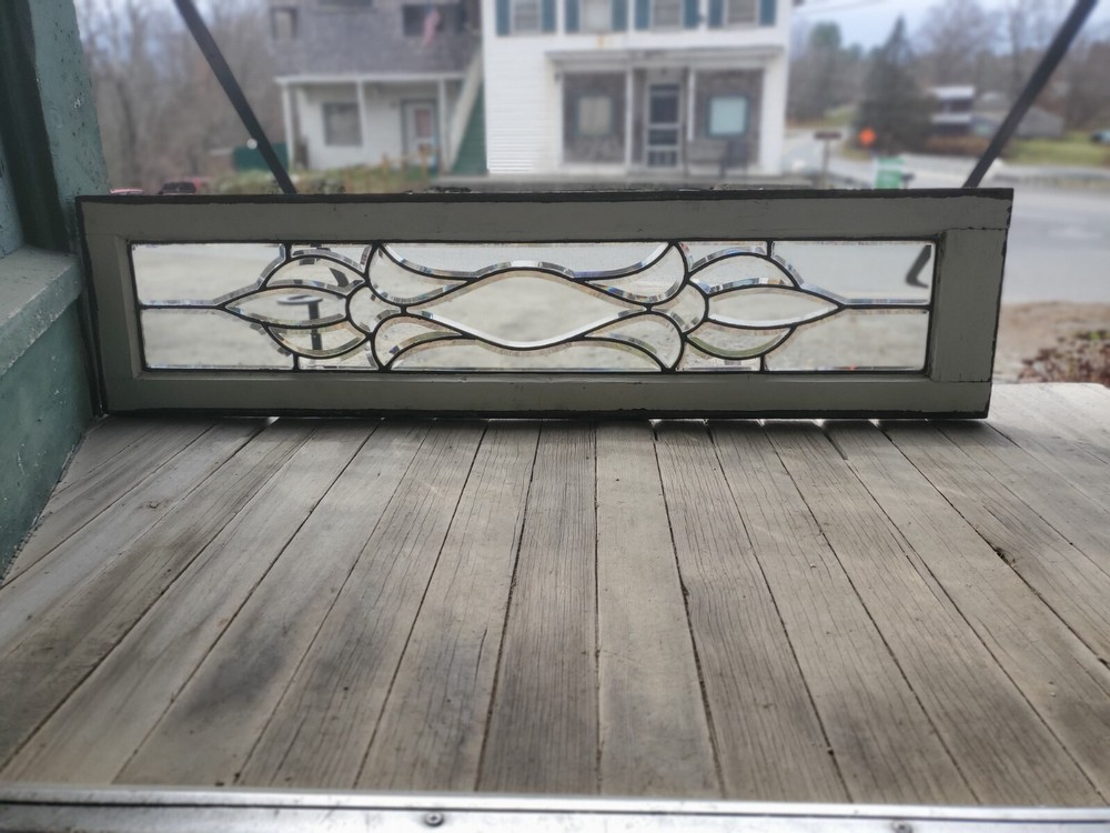 ANTIQUE BEVELED GLASS WINDOW