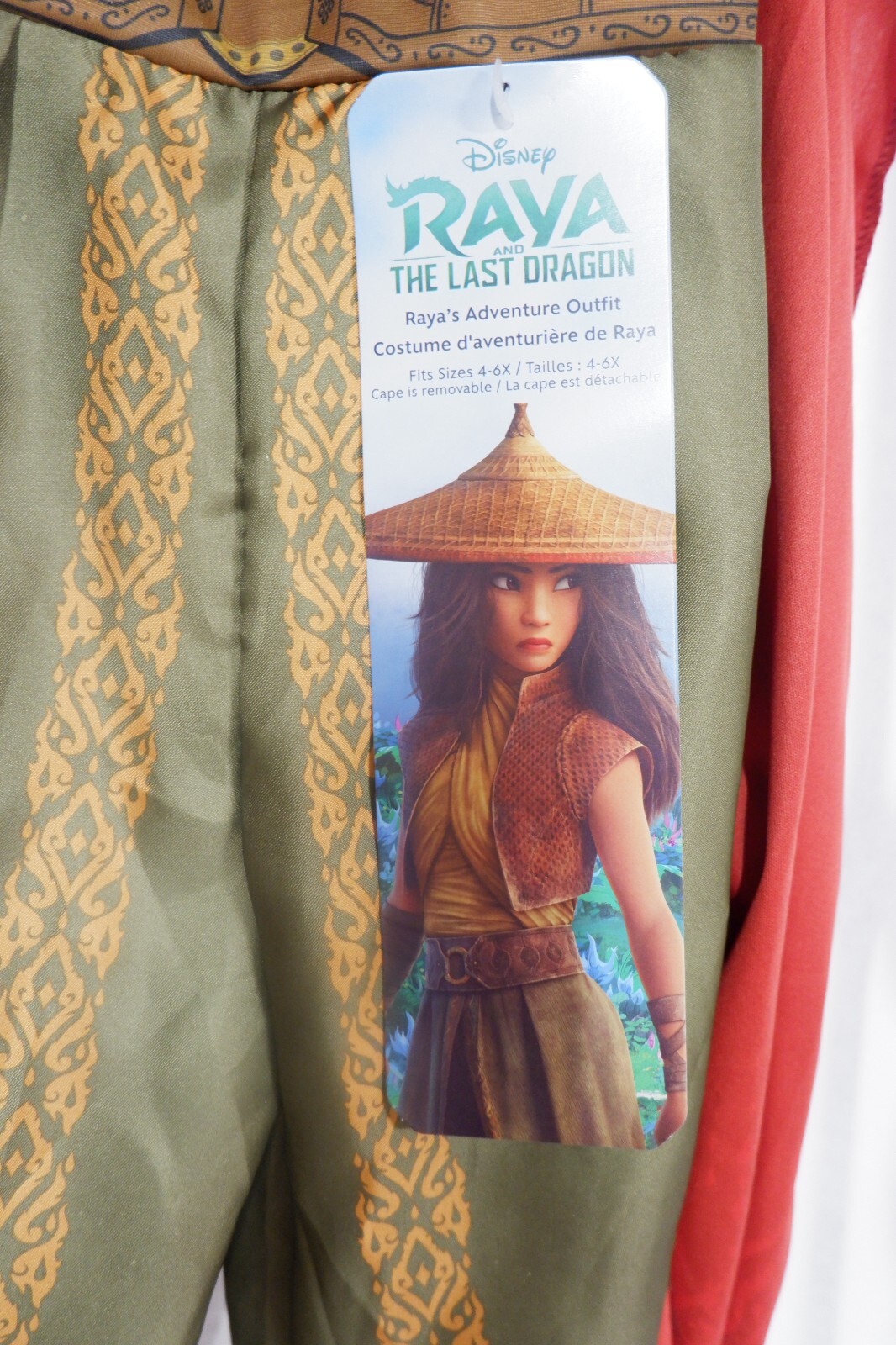 Disney's Raya and the Last Dragon Adventure Outfit Costume w/Cape 4-6X NWT