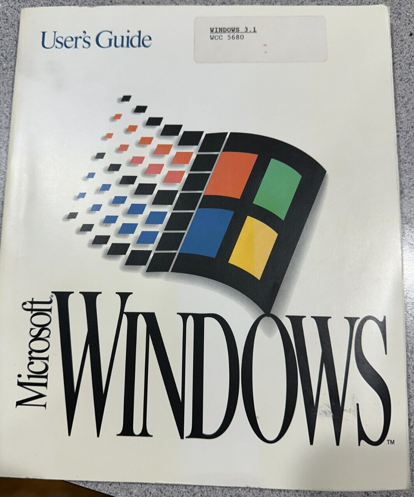 Microsoft Windows Version 3.1 Users Guide 1993 WCC 5680 Book Only Operating Sys