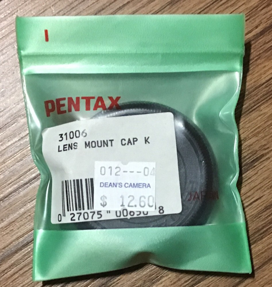 Pentax K Mount  Back Lens Cap New In Package