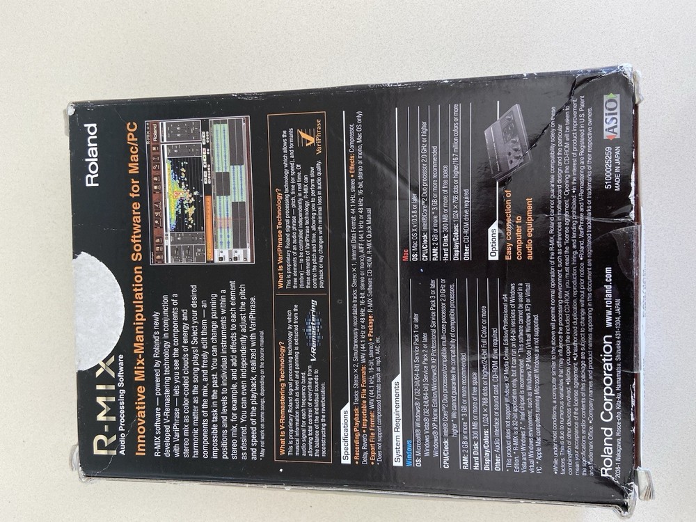 Roland R-MIX Audio Processing Software CD