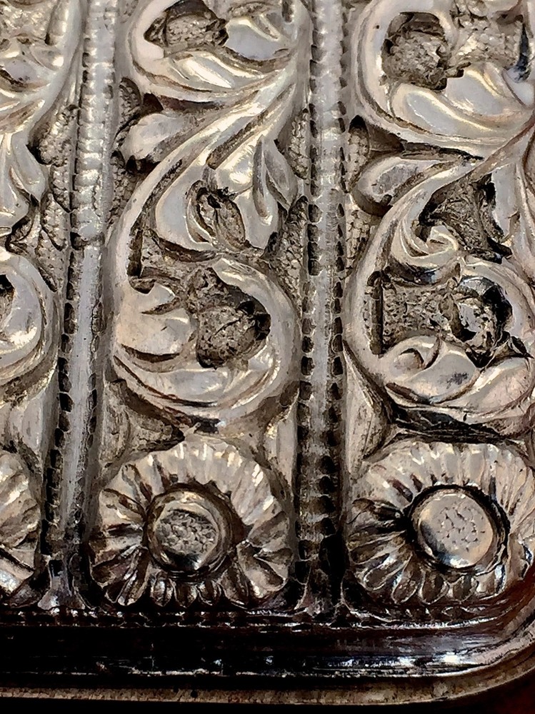 Superb Heavy Gauge Asian/Middle Eastern Silver Hinged Cheroot Case: No Monogram