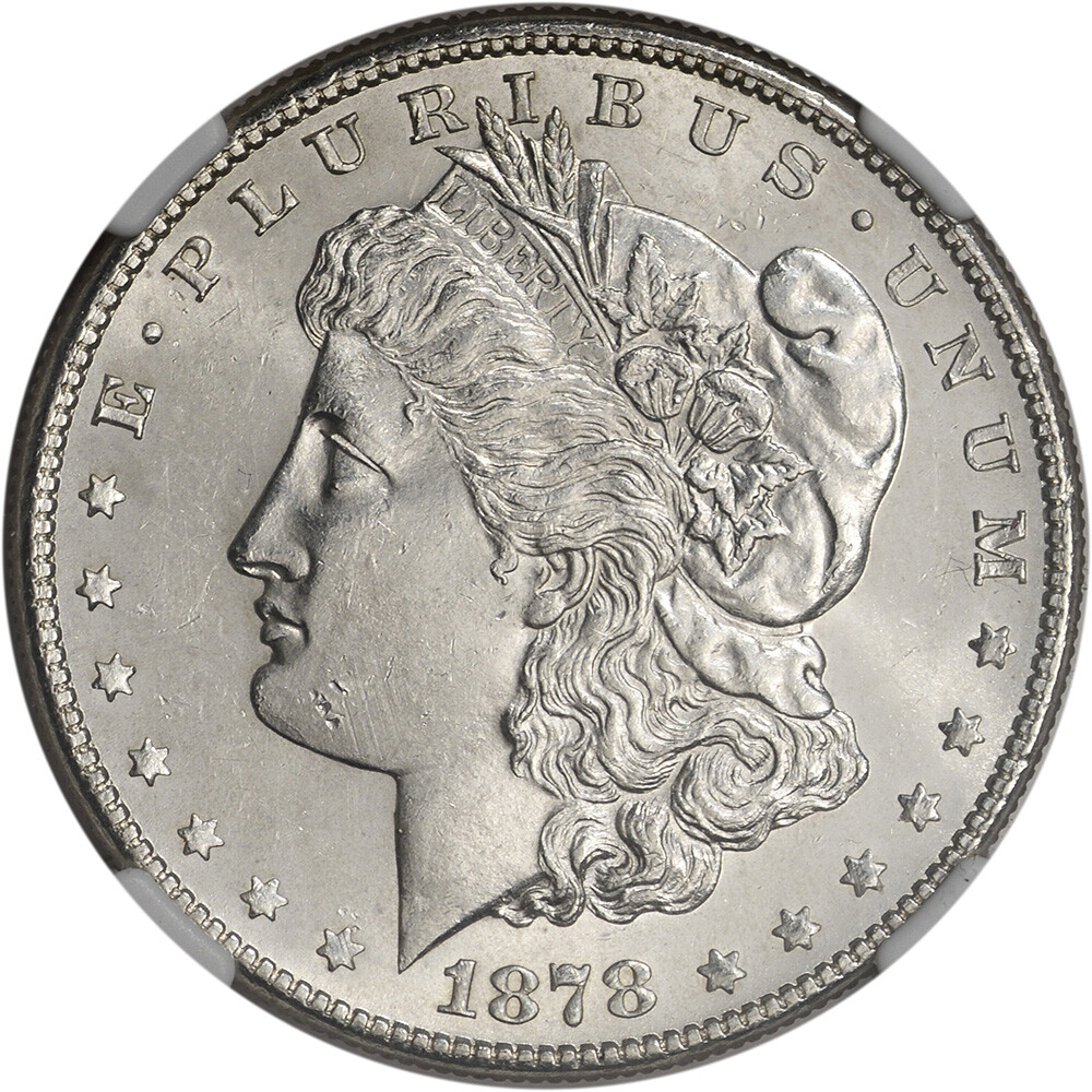1878 S US Morgan Silver Dollar $1 - NGC Brilliant Uncirculated