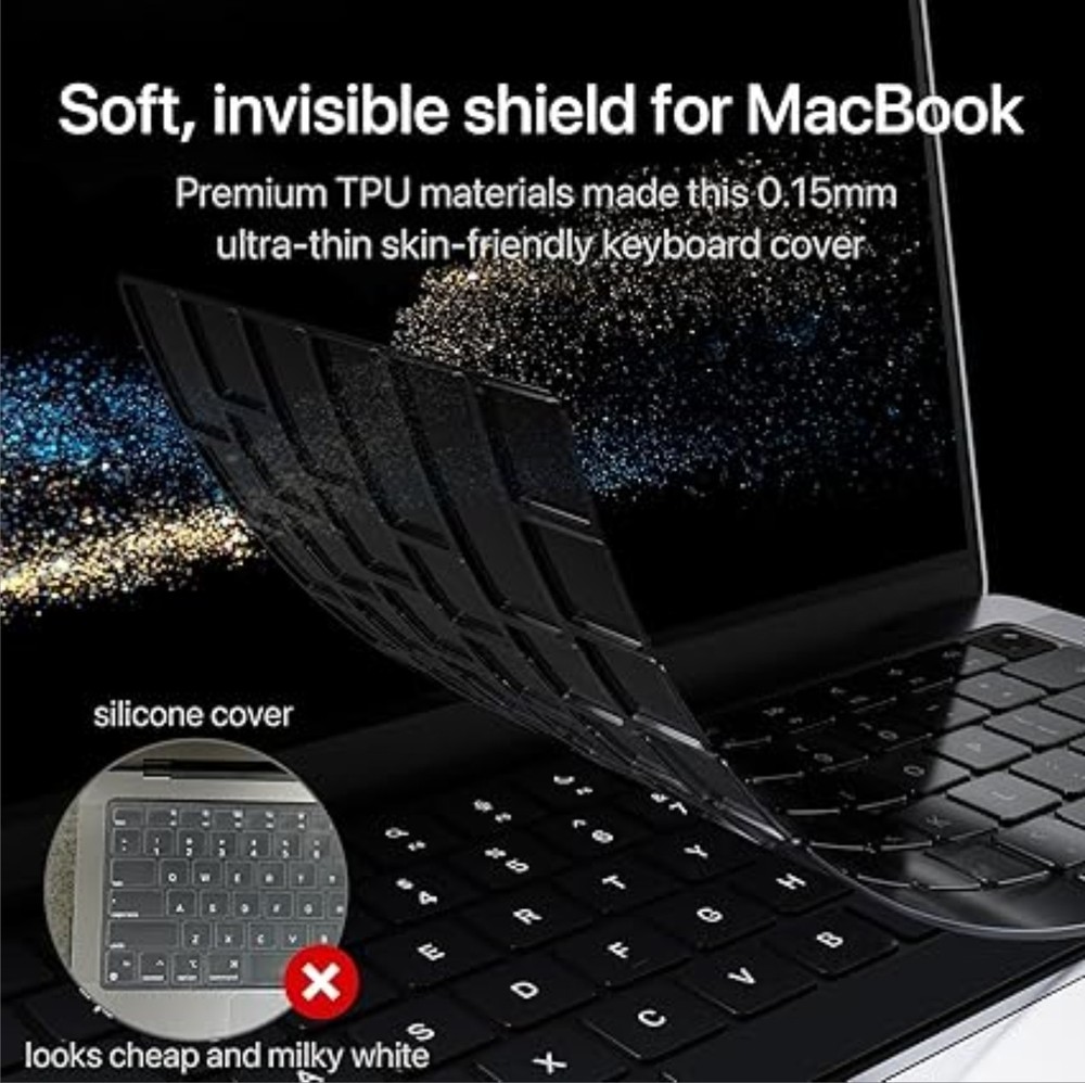 Premium Keyboard Cover Protector, Ultra Thin for MacBook US ANSI Layout