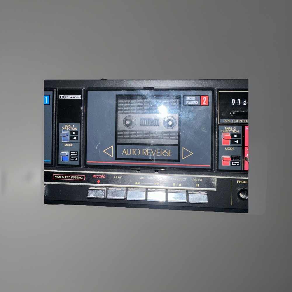 VTG Dual Cassette Sharp RT-W800 Deck W/ Auto Reverse TESTED WORKS!