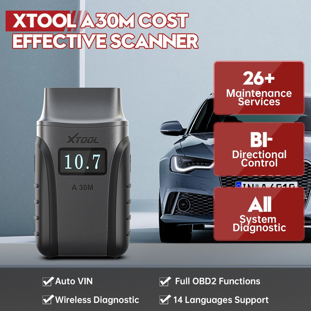 XTOOL A30M Bluetooth Bidirectional OBD2 Scanner All System Diagnostic 26+Service