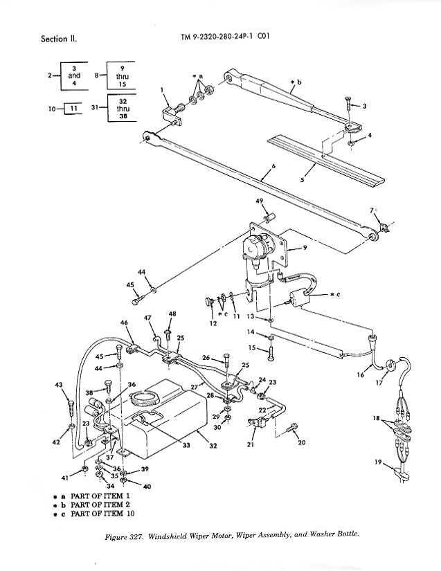 HMMWV windshield wiper arm assmy. 2-each