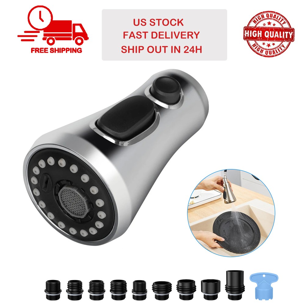 Sprayer Head Pull Down Kitchen Faucet Replacement Part Chrome Silver USA Stock
